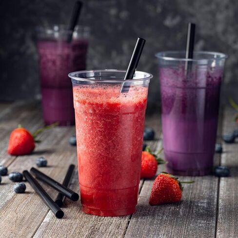 Assorted Colors Jumbo Smoothie Straws, Colorful Disposable Wide-mouthed Large Milkshake Straws 9'' Inches High/Tall 100 pack in Kuwait