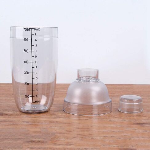 Plastic Shaker Cocktail 700cc / 24 oz Drink Mixer with Marks Clear Milk Tea Wine Shaker Bar Mixing Tool (24oz *1) in Saudi Arabia