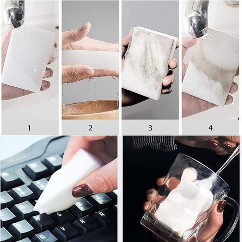 Extra Large Eraser Sponge,Extra Thick, Long Lasting, Multi-Purpose Scrubber Foam Cleaning Pads,Magic Sponge Eraser Sponge for Bathtub, Floor, Baseboard, Bathroom, Wall Cleaning (50 Pack) (White) in Kuwait