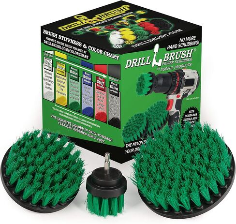Ultra Stiff Drill Powered Cleaning Brush Set - Heavy Duty Industrial Stripping - Cordless Drill Power Scrubber Grill Brush for Household Cleaning Supplies - Rust Remover - No Wires - BBQ Grill Brush in Saudi Arabia