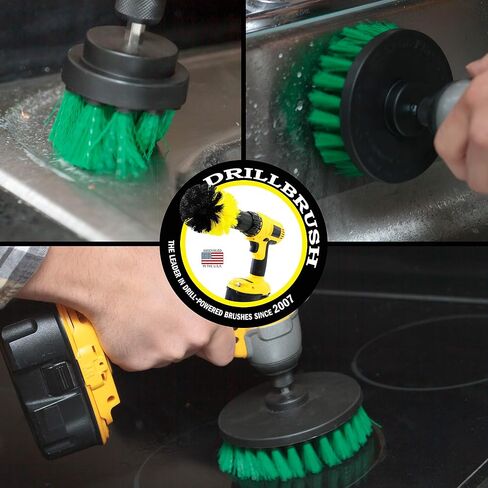Ultra Stiff Drill Powered Cleaning Brush Set - Heavy Duty Industrial Stripping - Cordless Drill Power Scrubber Grill Brush for Household Cleaning Supplies - Rust Remover - No Wires - BBQ Grill Brush in Saudi Arabia