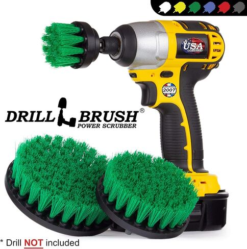 Ultra Stiff Drill Powered Cleaning Brush Set - Heavy Duty Industrial Stripping - Cordless Drill Power Scrubber Grill Brush for Household Cleaning Supplies - Rust Remover - No Wires - BBQ Grill Brush in Saudi Arabia
