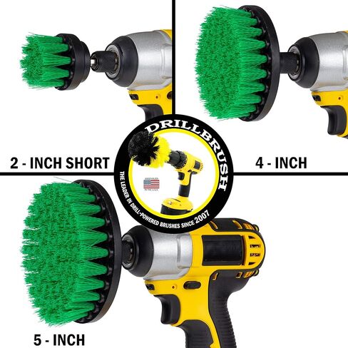 Ultra Stiff Drill Powered Cleaning Brush Set - Heavy Duty Industrial Stripping - Cordless Drill Power Scrubber Grill Brush for Household Cleaning Supplies - Rust Remover - No Wires - BBQ Grill Brush in Saudi Arabia