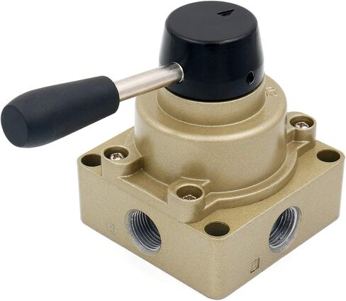 صمام التحكم اليدوي للرافعة الدوارة الهوائية من Baomain HV-03 PT 3/8 3 أوضاع 4 اتجاهات للتحكم في تدفق الهواء in Kuwait