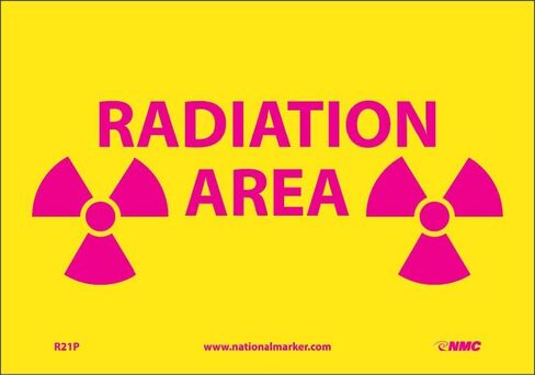 NMC National Marker Corp. R21P Radiation Area Sign, 7 Inch X 10 Inch, PS Vinyl in Saudi Arabia
