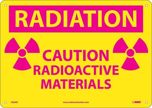 NMC National Marker Corp. R26AB Radiation Caution Radioactive Materials (Graphic) Sign, 10 Inch X 14 Inch, 0.040 Alum in Saudi Arabia