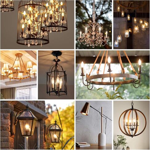 مصابيح LED MAXvolador Dimmable E12 Candelabra LED مكافئة 40W، 2700K أبيض دافئ، 4W لمبات إضاءة LED للثريا، B11 مصباح شمعة إديسون الشفاف مع قاعدة شمعدانات مزخرفة، حزمة من 12 in Kuwait