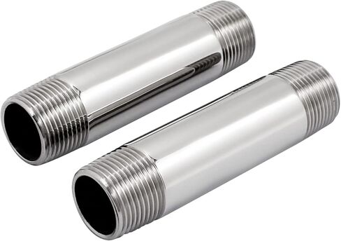 SHENGHUISS 2 Pcs 3/4" NPT x 3/4" NPT Male Threaded 316 Stainless Steel Marine Grade Nipple Pipe Coupling Fitting 4 inches Length Tube Sleeve Extension Connector in Kuwait