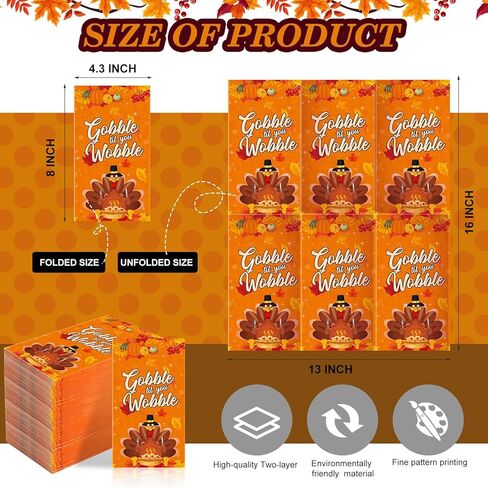 cholemy 300 جهاز كمبيوتر شخصى عطلة المناديل القابل للتصرف، عيد الهالوين عيد الشكر 3 مواسم المناديل الورقية المختلطة مناشف اليد عشاء للأطفال عطلة حزب لوازم الزينة in Kuwait