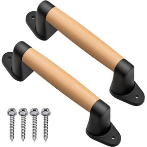 SELEWARE 9'' Barn Door Pull Handle Wood Handle for Fence Gate Barn Door Closet Sliding Door Sheds Indoor Handrail Playground Safety Handles, Comfy & Long Last Using in Kuwait