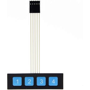 1x4 4 Blue Key Button Membrane Switch Matrix Plastic Keypad Keyboard (3pcs) in Saudi Arabia
