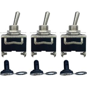 3Pcs Rocker Toggle Switch ON/Off Heavy Duty SPDT with Waterproof Boot Cap Cover for Car Auto Boat,Marine 2 Position 2 Pin 6A 250V AC in Saudi Arabia