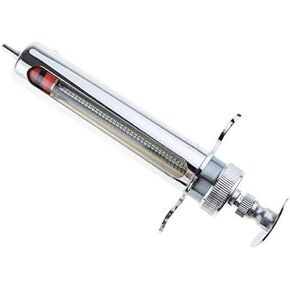 EatingBiting 20ml Reusable Stainless Steel Hypodermic Veterinary Animal Syringe Glass for Lab/Quality Stainless Steel/Simple Structure/with Locking Screws Simple Operation in Saudi Arabia