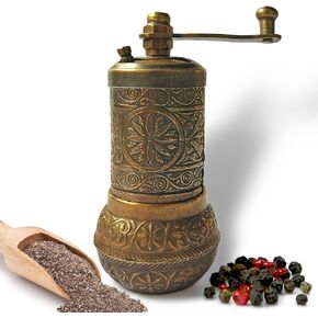 Pepper Grinder - Manual Spice Grinder - Herb Grinder - Pepper Grinder Mill - Pepper Mill - Spice Grinder - Coffee Bean Grinder (Aged Brown)