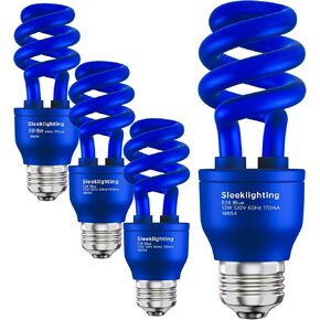 SLEEKLIGHTING 13 Watt Orange Spiral CFL Light Bulb - UL Approved- General Purpose Spiral CFL Orange Light Bulbs - 120 Volt, E26 Medium Base. (Pack of 4)