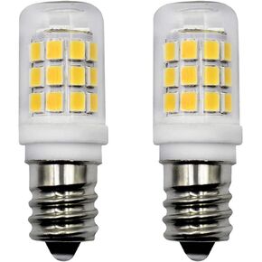 E12 LED Fridge Water Dispenser Light Bulb 2W(15W Replacement) 120V T5 Tubular Appliance Bulb for Chandeliers Home Lighting Refrigerator/Dryer Drum Light C7/S6 Clear Glass Daylight White 6000K,2-Pack in Saudi Arabia
