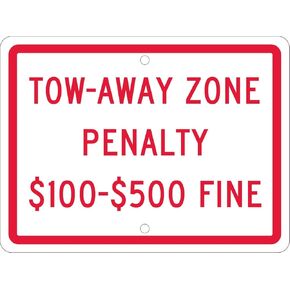 NMC TMS339H لافتة "Tow Away Zone Penalty"، 0.063 ألومنيوم، 9 بوصة × 12 بوصة in Kuwait