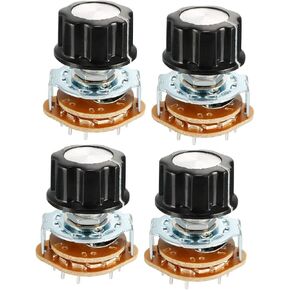uxcell 2P6T 2 Pole 6 Throw 1Deck Band Channel Rotary Switch Selector with Plastic Knob 4Pcs in Saudi Arabia