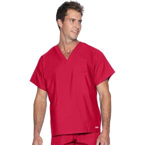 Landau Essentials Unisex Relaxed Fit 1-Pocket V-Neck Scrub Top 7502