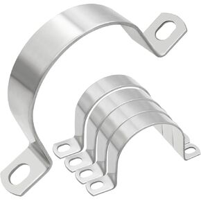Cionyce 12 Pack M10 Tube Strap 304 Stainless Steel Clamp U-Bracket Clips 2 Hole Rigid Pipe Strap(12Pack,10mm) in Kuwait