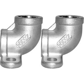JoyTube Stainless 1/2" Female x 1/2" Female Fixed Drop Ear 90 Degree Elbow Cast Pipe Crimp Fitting for Water Plumbing with Base Plate (Pack of 2) in Kuwait