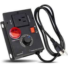 Variable Speed Controller, 15A 100V-120V AC Motor Speed Controller for Fan Router Rheostat, Electronic Voltage Regulator with Voltage LED Display Screen and Galvanized Black-Coated Metal Shell