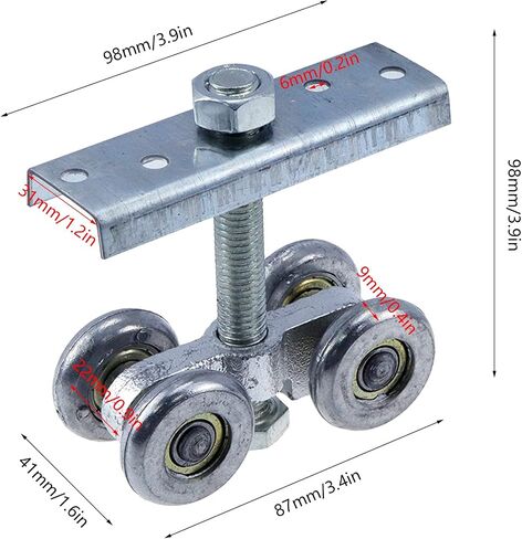 KUMGROT 2pcs 4 Wheel Trolley Assembly Box Rail Hanger Wheel Trolley Silent Stable Roller Trolley with Steel Plate M12 Bolt for 1.97’’ Wide and All 1.69’’ or Taller Strut Channel in Saudi Arabia