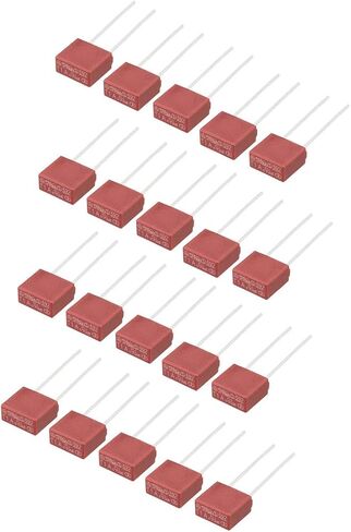 uxcell® 20 قطعة DIP مُثبتة على شكل مربع صغير بطيء النفخ T1A 1A 250V أحمر in Kuwait