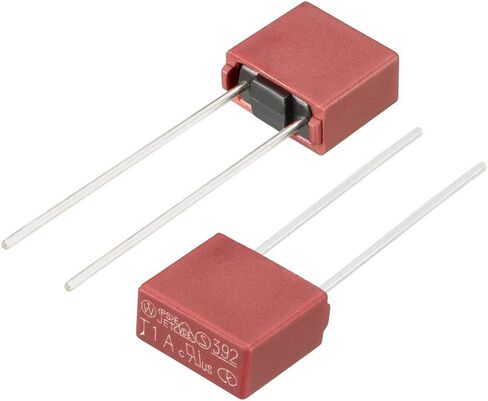 uxcell® 20 قطعة DIP مُثبتة على شكل مربع صغير بطيء النفخ T1A 1A 250V أحمر in Kuwait