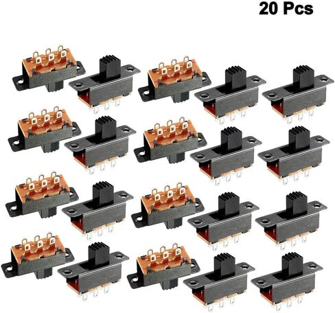 uxcell 20Pcs 5mm Vertical Slide Switch DPDT 6 Terminals PCB Panel Latching in Saudi Arabia