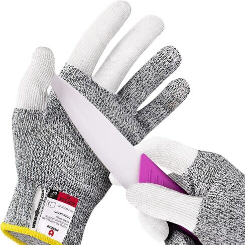 NoCry Kids Cutting Gloves, XXS (4-7 Years) - 100% Food Grade Kids Fishing Gloves with Level 5 Protection - Ideal as Wood Carving Gloves or Whittling Gloves for Kids - Free eBook Included in Kuwait