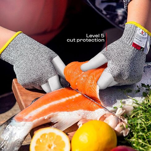 NoCry Kids Cutting Gloves, XXS (4-7 Years) - 100% Food Grade Kids Fishing Gloves with Level 5 Protection - Ideal as Wood Carving Gloves or Whittling Gloves for Kids - Free eBook Included in Kuwait