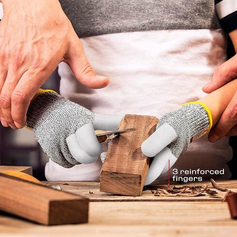 NoCry Kids Cutting Gloves, XXS (4-7 Years) - 100% Food Grade Kids Fishing Gloves with Level 5 Protection - Ideal as Wood Carving Gloves or Whittling Gloves for Kids - Free eBook Included in Kuwait