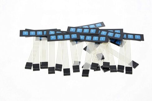 1x4 4 Blue Key Button Membrane Switch Matrix Plastic Keypad Keyboard (3pcs) in Kuwait