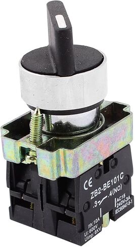 uxcell 22mm Latching 2 NO Three 3-Position Rotary Selector Select Switch ZB2-BE101C in Saudi Arabia