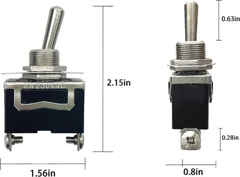 3Pcs Rocker Toggle Switch ON/Off Heavy Duty SPDT with Waterproof Boot Cap Cover for Car Auto Boat,Marine 2 Position 2 Pin 6A 250V AC in Saudi Arabia