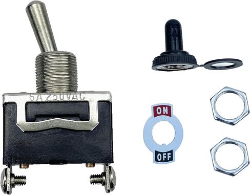 3Pcs Rocker Toggle Switch ON/Off Heavy Duty SPDT with Waterproof Boot Cap Cover for Car Auto Boat,Marine 2 Position 2 Pin 6A 250V AC in Saudi Arabia