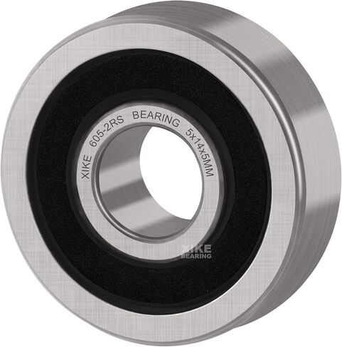 XiKe 10 Pcs 605-2RS Double Rubber Seal Bearings 5x14x5mm, Pre-Lubricated and Stable Performance and Cost Effective, Deep Groove Ball Bearings. in Saudi Arabia