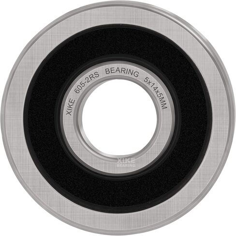 XiKe 10 Pcs 605-2RS Double Rubber Seal Bearings 5x14x5mm, Pre-Lubricated and Stable Performance and Cost Effective, Deep Groove Ball Bearings. in Saudi Arabia