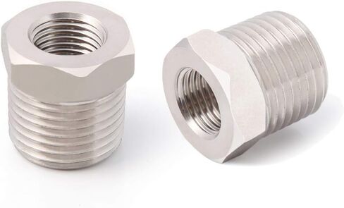 Metaland Stainless Steel Reducer Hex Bushing, 1" Male to 3/8" Female NPT Adapter, Reducing Pipe Fitting (Pack of 2) in Saudi Arabia