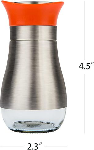 Salt Pepper Seasoning Glass Shaker with Stainless Steel Cover 2 pcs Pack Set (Black) in Kuwait