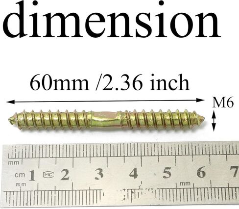 مطبخ برو بامبو 24 قطعة برغي ذاتي التنصت مزدوج الأطراف M6x60mm براغي مزدوجة الجوانب، برغي أثاث مزدوج الأطراف لصنع المفاصل بين قطعتين من الخشب in Kuwait
