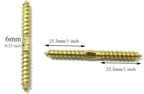 مطبخ برو بامبو 24 قطعة برغي ذاتي التنصت مزدوج الأطراف M6x60mm براغي مزدوجة الجوانب، برغي أثاث مزدوج الأطراف لصنع المفاصل بين قطعتين من الخشب in Kuwait