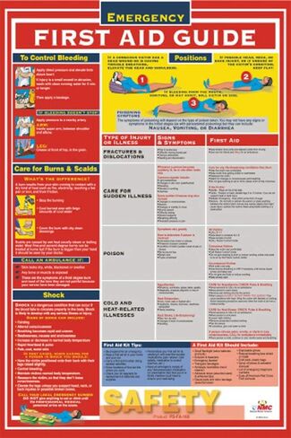 NMC National Marker Corp. PST002 First Aid Guide Poster in Saudi Arabia