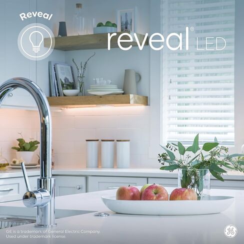 GE Reveal LED Light Bulbs, Candle Lights, 60 Watts, Clear Decorative B11 Bulbs, Medium Base (2 Pack) in Saudi Arabia