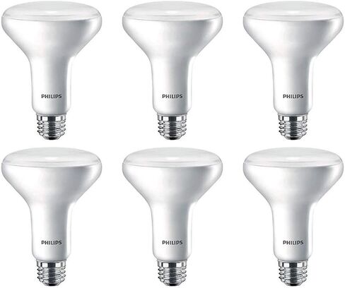لمبة إضاءة BR30 LED خالية من الوميض من PHILIPS، تقنية EyeComfort، غير قابلة للتعتيم، 650 لومن، ضوء النهار (5000K)، 9 وات = 65 وات، قاعدة E26، 6 عبوات in Kuwait