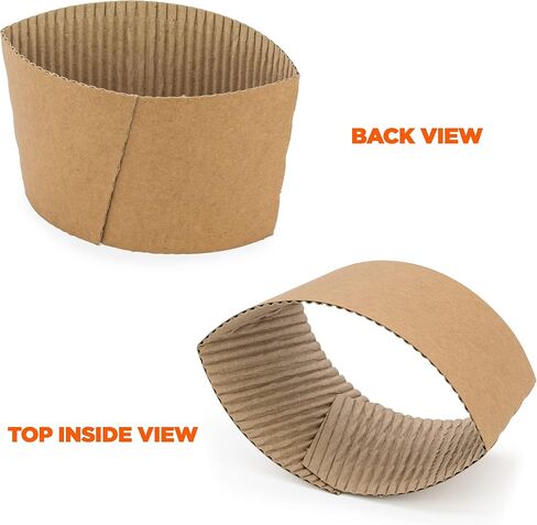 FMP Brands [50 Pack] Christmas Paper Coffee Cup Sleeves, Disposable Corrugated Cardboard Paper Jacket fit 12oz, 16oz, 20oz, 24oz Disposable Coffee Cups, Hand Protection for Hot and Cold Drinks in Kuwait