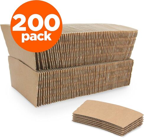 FMP Brands [50 Pack] Christmas Paper Coffee Cup Sleeves, Disposable Corrugated Cardboard Paper Jacket fit 12oz, 16oz, 20oz, 24oz Disposable Coffee Cups, Hand Protection for Hot and Cold Drinks in Kuwait