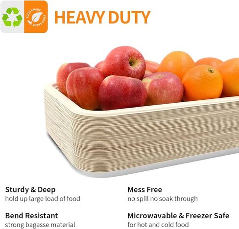 Celel 50 Pack 14 Inch Heavy Duty Disposable Food Trays, Compostable Food Serving Trays Extra Large for Crawfish Seafood BBQ Party and Holiday Feast in Kuwait