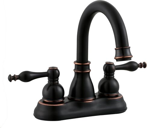 Derengge Two-Handle Bathroom Faucet,Lavatory Bathroom Sink Faucet with Overflow Pop up Drain,4 Inch Centerset Faucet,Brushed Nickel Finished,F-4501JM-BN in Kuwait